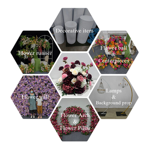 Round Lush Artificial Floral Centerpiece Bridal Shower Tabletop Ornament - Product Image 5