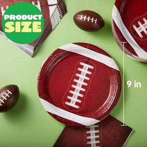 OEM 9-Inch Football Sports Themed Disposable Paper Plates Hot Selling Modern Style Parties Party Tableware <b>Table</b> Decorations - Product Image 5