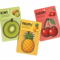 Désodorisant de voiture en papier en forme de fruit, à évaporation naturelle, avec logo de marque imprimé, en papier coton, à suspendre