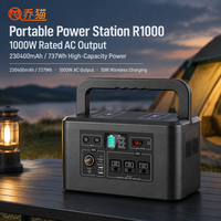 Station d'alimentation portable LiFePO4 737Wh 1000W, alimentation 230400mAh AC DC USB-C, charge sans fil 10W, écran LCD pour usage extérieur et de secours