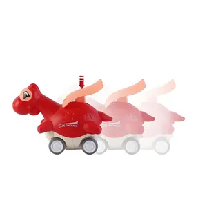 子供が車を引き戻す恐竜おもちゃ車移動プレスマントプッシュ車
