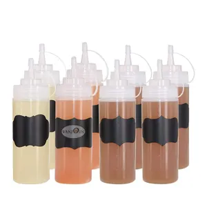 Wholesale 8oz 12oz 16oz 24oz 32oz LDPE Soft Plastic Ketchup Squeeze Dispenser Bottle For Sauce