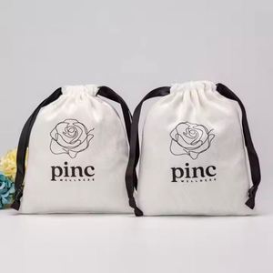 Custom Logo Printing Organic Small Cotton <b>Sunscreen</b> Cosmetic Packing Drawstring Bag Recycled Soild Gift Cotton Muslin Pouch - Product Image 6