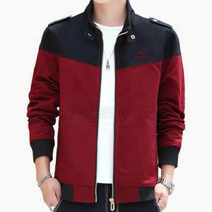 Veste Safari Décontractée en PU Tissé avec Fermeture Éclair et Col Montant, Grande Taille, Grand Revers, Service OEM pour Hommes - Product Image 3
