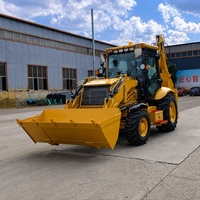 Pengiriman Gratis CE, EAC, ISO Mini Backhoe Loader Cina 4x4 Traktor Kompak Dengan Loader dan Backhoe Backhoe Loader