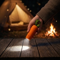 Porte-clés créatif avec lampe torche LED rechargeable, mini lampe torche portable, lumière de nuit en silicone pour enfants