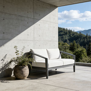 Divano Moderno e Resistente per Esterni con Telaio in Lega di Alluminio, Tessuto Impermeabile, Schiuma ad Asciugatura Rapida per Ville, Terrazze sul Tetto, Ristoranti, Caffè - Product Image 1