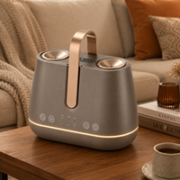 Nouvel Arrivage Diffuseur Intelligent Sans Eau à Double Buse, Nébuliseur d'Huiles Essentielles, Alimenté par Batterie 4000 mAh, Application Bluetooth pour Maison et Bureau