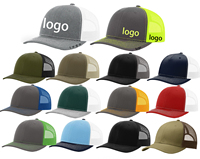 Gorra de Moda con Logotipo Bordado Personalizado, Gorra Richardson 112 de Alta Calidad, Gorra de Malla con Cierre a Presión, Gorra Trucker Lisa, Gorras Deportivas