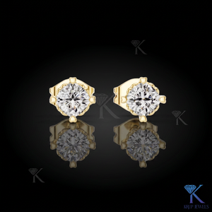 เพชรทรง Brilliant Cut เพาะเลี้ยงในห้องปฏิบัติการ ทรง Cushion Cut ประดับด้วยวงแหวนสองชั้น ตัวเรือนทองคำแท้ 14K สำหรับผู้หญิง งานแต่งงาน ตัวล็อคแบบเกลียว ดีไซน์หรูหรา - Product Image 2