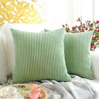 Housse de coussin en polyester rayée simple et douce de style nordique personnalisée avec fermeture éclair invisible