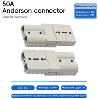 Connecteur d'alimentation haute intensité 50A, 120A instantané, en cuivre pur + PC, fiche 16-6AWG pour chariot élévateur, robot, système de batterie solaire EV