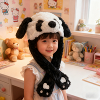 Gorro con Forma de Panda Adorable, Orejas Móviles con Airbag, Gorro de Invierno con Diseño de Animal, Perfecto para el Invierno, Cosplay, Fiestas y Disfraces