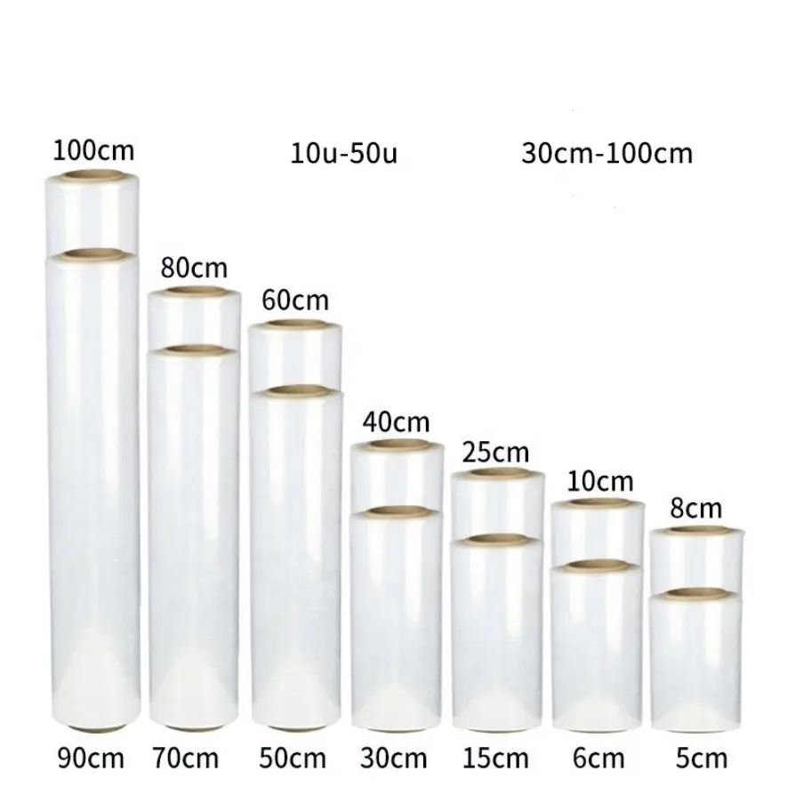 Film estensibile per imballaggio in plastica trasparente Pe da 12 Micron 23 Micron per mobili