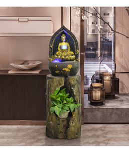 <span class=keywords><strong>Fontaine</strong></span> <span class=keywords><strong>d</strong></span>'eau en résine dorée de style sud-est asiatique avec statue de <span class=keywords><strong>Bouddha</strong></span>, <span class=keywords><strong>d</strong></span>écoration durable pour salon ou bureau - Product Image 2