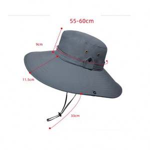 Unisex Quick Dry Sun Hat Waterproof Hiking Hat <b>Summer</b> Outdoor Foldable Fisherman Bucket Hat with String - Product Image 2