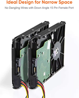 Câble répartiteur d'alimentation Molex 4 broches vers double SATA 15 broches, lot de 2 rallonges d'alimentation internes pour disque dur, SSD, lecteur optique, carte PCI
