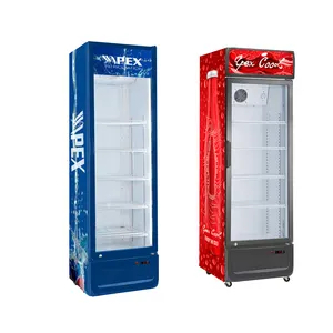 OEM ticari buzdolabı Embraco kompresör içecek ekran dik buzdolabı buzdolabı