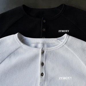 T-shirt décontracté surdimensionné pour homme en maille gaufrée de haute qualité, chemise longue personnalisable vierge à manches longues en maille gaufrée - Product Image 3