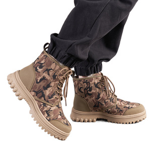 Botas de Nieve para Hombre, Extra Gruesas, de Piel de Oveja, Impermeables, Resistentes al Frío, con Cordones Delanteros, Tacón Medio, Color Sólido - Product Image 4