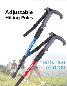 Factory supplier 135cm Light Aluminum Telescopic Anti Shock Hiking Pole Walking Sticks Trekking Poles
