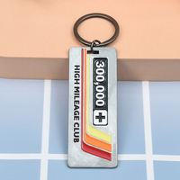 Großhandel Maßgefertigter Retro-Metall-Schlüsselanhänger Farbverlauf-Streifen Schlüsselring Auto-Inhaber-Club Auto-Enthusiasten Souvenir-Schlüsselanhänger