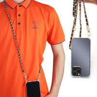Mode Design Cross Body Lederen Mix Metalen Kettingband Voor Telefoon En Portefeuilles