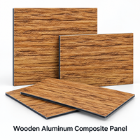 Panneau composite bois-aluminium revêtu de PE, grain de bois de frêne, 3 mm, taille personnalisée pour panneaux de plafond commerciaux