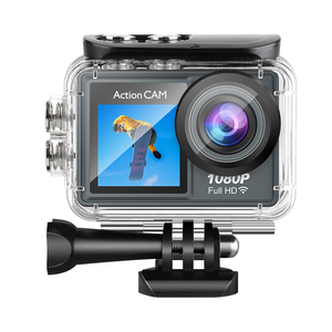 Caméra sportive et d'action étanche Ausek pour motos, petite et portable, angle de vue de 170 degrés, vidéo 60FPS, vlogging sur <span class=keywords><strong>Youtube</strong></span> - Product Image 1