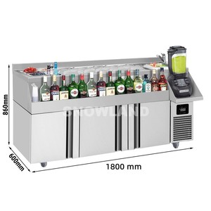 1800 mm Commercial Utilisé Cocktail <span class=keywords><strong>Bar</strong></span> Station <span class=keywords><strong>Professionnel</strong></span> En Acier Inoxydable Sous Comptoir Réfrigérateur - Product Image 3