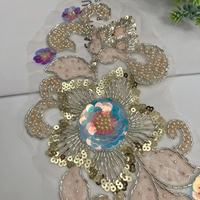 3D Floral Sequin Perlé Dentelle Applique Broderie Dentelle Patch pour Robe