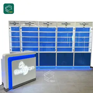 Retail Dispensary Display Table Glass Display Counter Smoke Shop Accessories Rack Shelf For Cigars