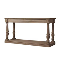 Table console en bois massif blanc avec étagères de rangement, style moderne, salon, salle à manger, entrée, couloir, table de canapé, décoration durable pour la maison