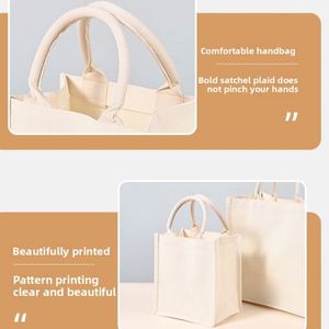 Sacs fourre-tout en toile vierge avec poignées en chanvre naturel, idéaux pour la promotion par impression de logo - Product Image 3