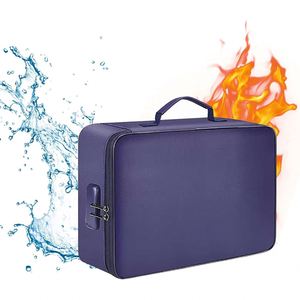 Factory Wholesale Fireproof Multi-Pocket Storage <b>Bag</b> Blue Waterproof Money <b>Bag</b> Lock Suitable for Home <b>Document</b> Storage <b>Bag</b> - Product Image 1