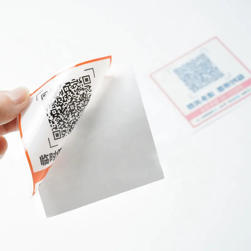 Adesivo con logo rotondo laser personalizzato adesivo con codice qr di sicurezza stampa adesivi con codice qr trasparente resistente void con codice qr