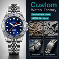 Montre de plongée Migaga en acier inoxydable 316l, étanche 20 ATM, logo personnalisé, mouvement suisse GMT, montres automatiques mécaniques