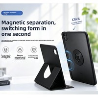 Étui magnétique détachable 2-en-1 pour iPad 11 pouces A16, en acrylique, style livre pivotant avec support pour Pro 13 et Air 11