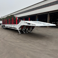 Vente directe usine : Semi-remorque surbaissée à col de cygne pliable 60t à 3 essieux pour le transport de machines lourdes