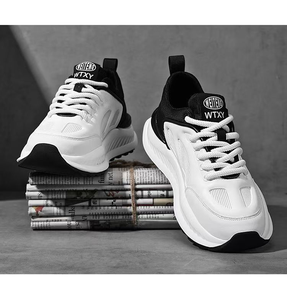 Chaussures de sport polyvalentes pour hommes, respirantes, en maille, à lacets, pour la course, décontractées, à semelle épaisse, tendance, style papa - Product Image 6