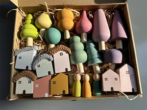 <span class=keywords><strong>Blocchi</strong></span> da Costruzione Nordici, Casa all'Uncinetto Impilabile, Alberi <span class=keywords><strong>in</strong></span> <span class=keywords><strong>Legno</strong></span> Arcobaleno, Giocattoli Educativi per Bambini - Product Image 2