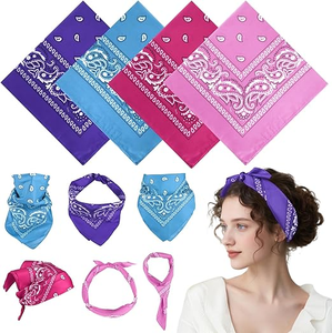 Paisley Bandana Novelty <b>Headband</b> Square Scarf Cowboy Bandanas for Halloween Party Costume - Product Image 5