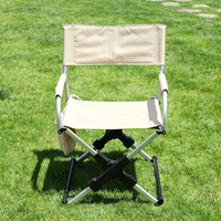 Chaise de Réalisateur en Aluminium Premium, Tissu Oxford Épaissi 600D, Chaise Pliante avec Sac de Transport, Noir Beige