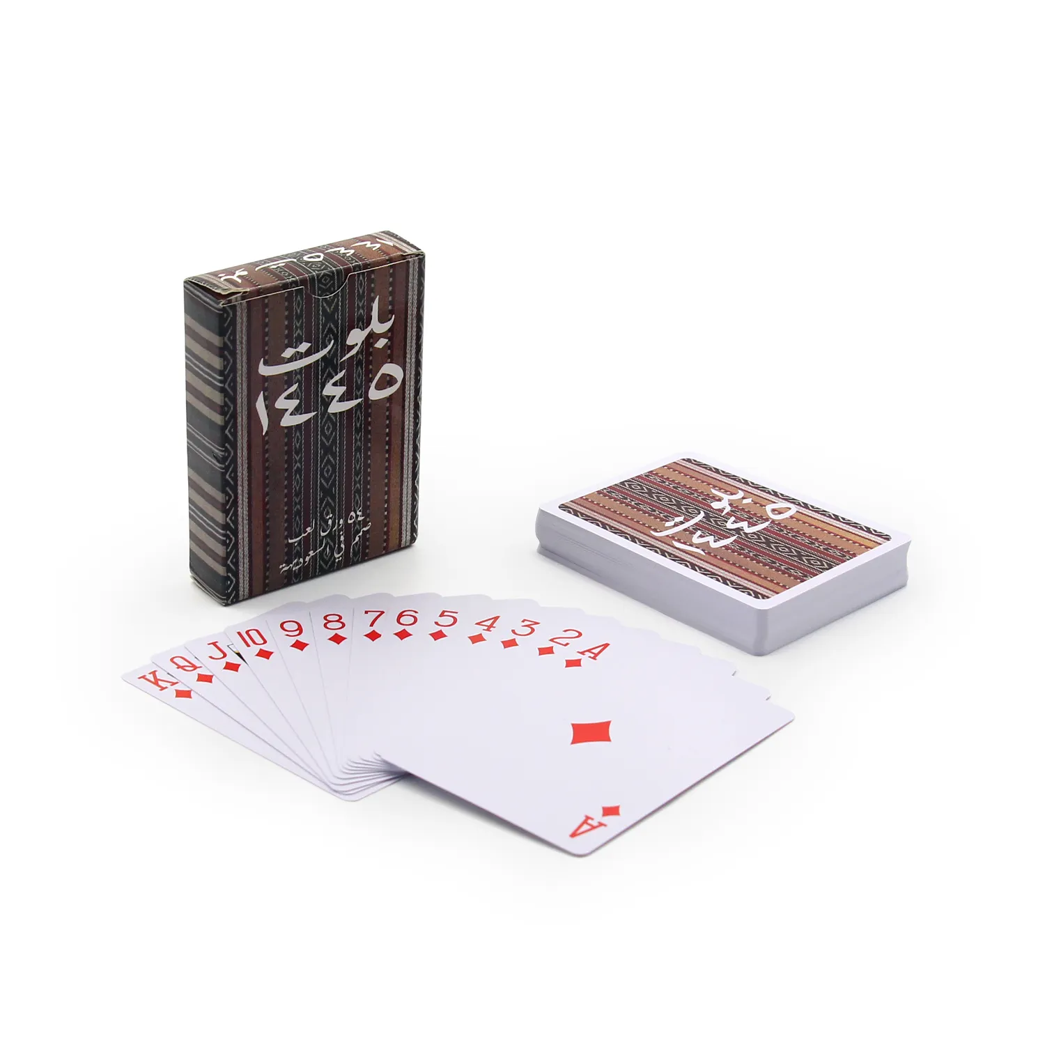 Publicité personnalisée de style arabe 100% plastique étanche 0.3mm 0.32mm 0.35mm épaisseur plastique cartes à jouer Casino Poker