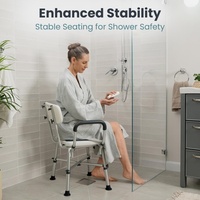450lb avec accoudoirs rembourrés et chaise de douche arrière pour personnes âgées et handicapées hauteur réglable siège de douche Handicap chaise de salle de bain