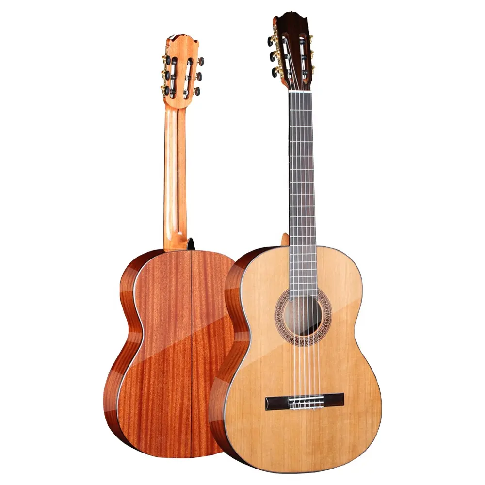 Wholesale OEM ODM 39 Inch Rounded Glossy Red Pine Rosewood Sapele Classical Top guitar Acoustic Guitar