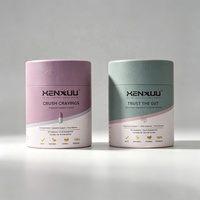 Boîte cylindrique en carton écologique personnalisable avec logo, de qualité alimentaire, pour bonbons, emballage sûr pour aliments avec couvercle en étain pour thé et compléments alimentaires