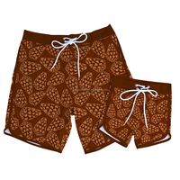 Shorts de bain tendance pour adultes et enfants, légers et pliables, avec cordon de serrage, pour hommes et garçons, pour la plage et le surf
