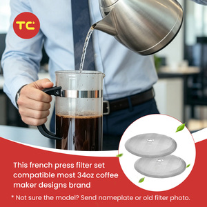 Filtro de Prensa Francesa Reutilizable de 4 Pulgadas, Acero Inoxidable 304, Compatible con Cafeteras <span class=keywords><strong>Bodum</strong></span> - Product Image 4