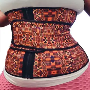 NANBIN Africa Pattern 100% Latex double belt Waist Trainer Corset for Women